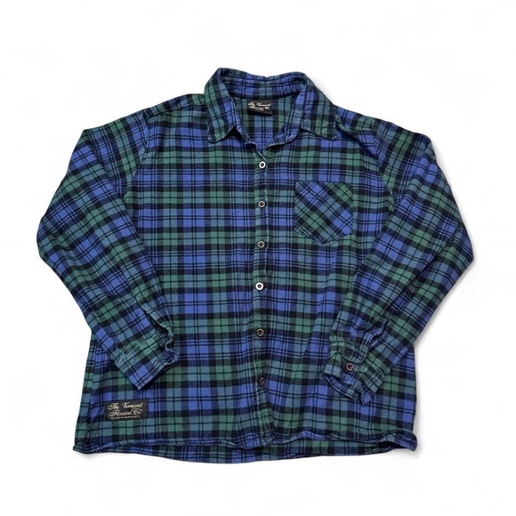 The Vermont Flannel Co Shirt womens XL Blue Green Plaid Made USA Flannel Lumber - Picture 1 of 7